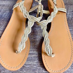 Unisa Gold Tan Sparkling Sandals Women’s Sz 8.5